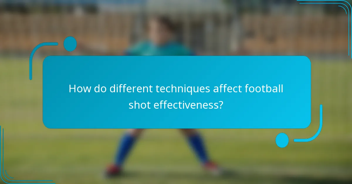 How do different techniques affect football shot effectiveness?