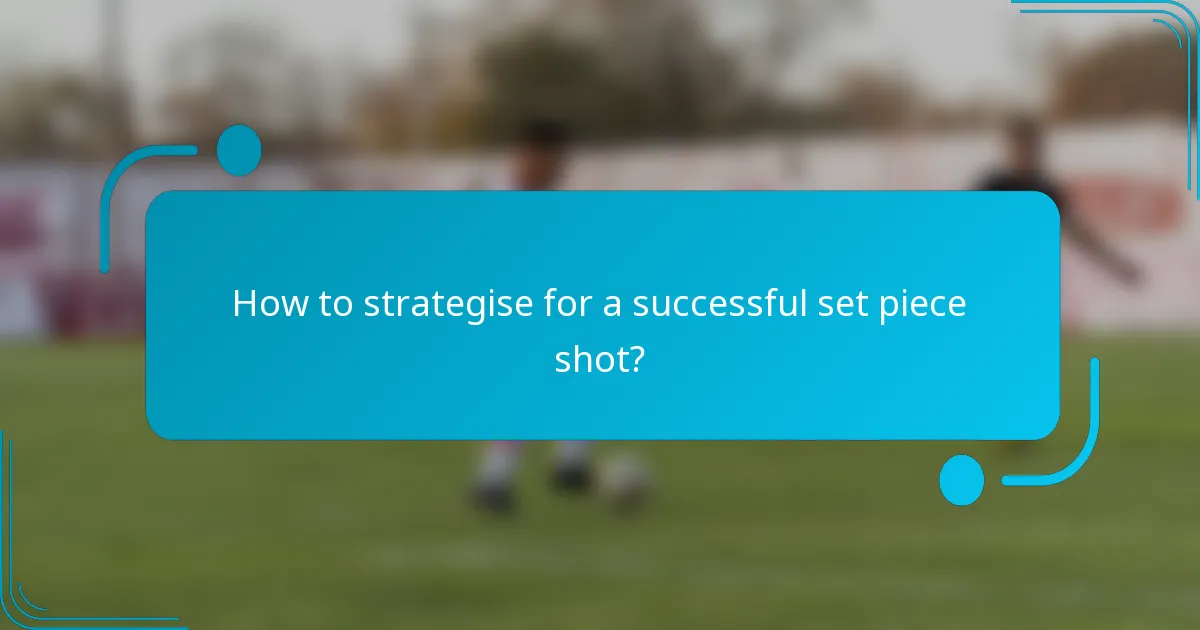 How to strategise for a successful set piece shot?