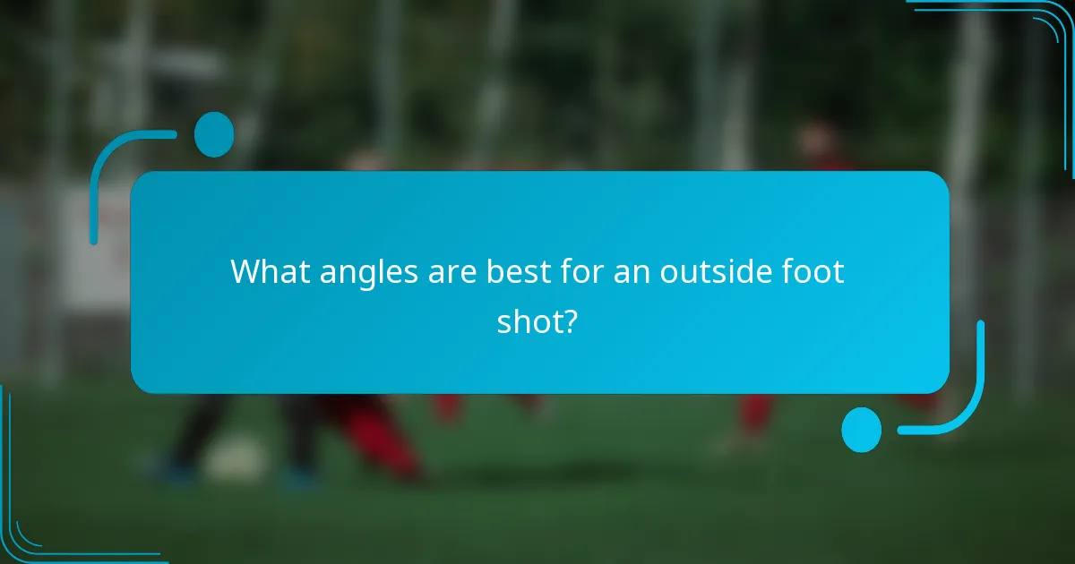 What angles are best for an outside foot shot?